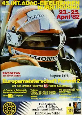 Programm Nürburgring 23.4.1982
