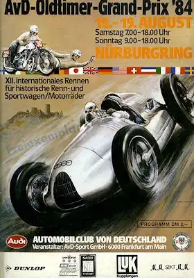 Programm Nürburgring 18.8.1984