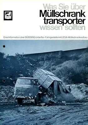 Büssing Müllschranktransporter Prospekt 5.1966