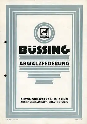 Büssing Abwälzfederung Prospekt 8.1929