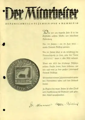 Büssing Mitarbeiter Nr. 10 Dez. 1952