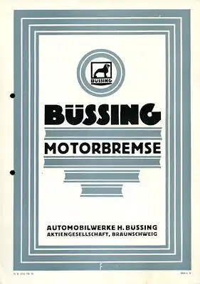 Büssing Motorbremse Prospekt 7.1929