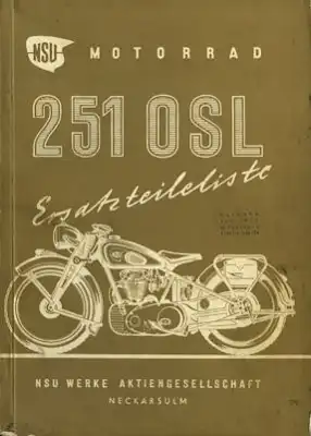 NSU 251 OSL Ersatzteilliste 6.1950
