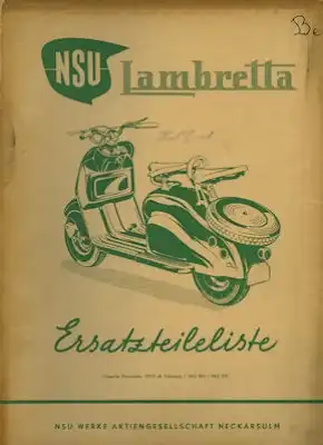 NSU Lambretta Ersatzteilliste 11.1953