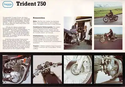 Triumph Trident 750 Prospekt ca. 1975