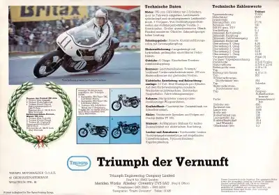 Triumph Trident 750 Prospekt ca. 1975