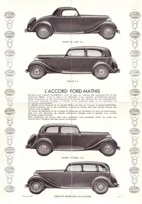 Ford Mathis V 8 Prospekt 1930er Jahre f