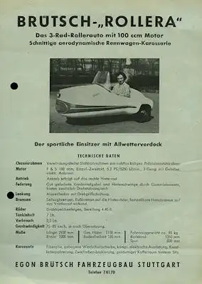 Brütsch Rollera Prospekt 1950er Jahre