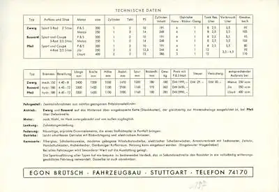 Brütsch Pfeil Prospekt 1950er Jahre