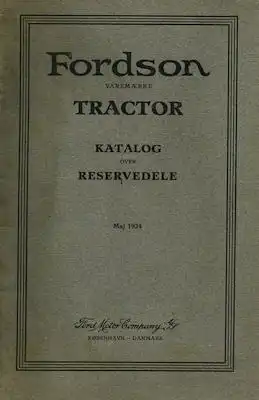 Fordson Traktor Ersatzteilliste 5.1924 dän