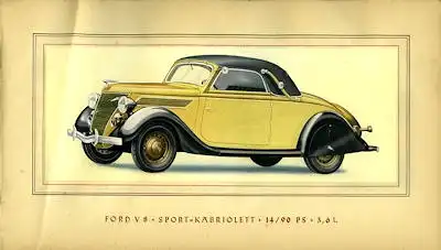 Ford V 8 Prospekt 1937