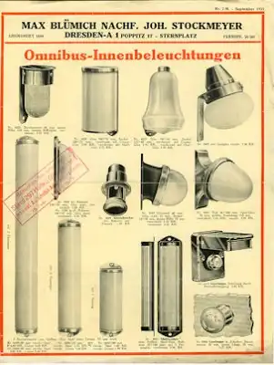 Max Blümich Nachf. Omnibus Beleuchtung Prospekt 1935