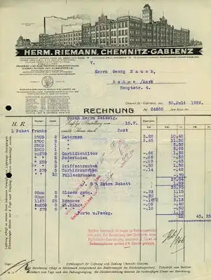 Riemann Brief 1920er Jahre