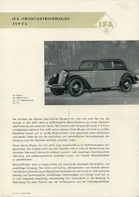 IFA F 8 Prospekt 8.1950