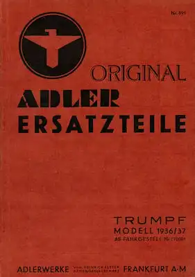 Adler Trumpf 1,7 EV Ersatzteilliste 3.1937