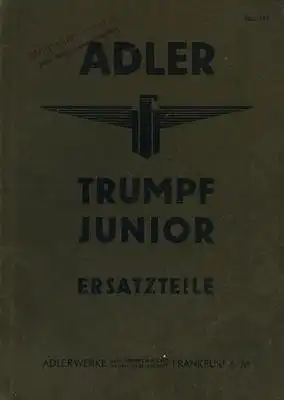 Adler Trumpf Junior Ersatzteilliste 5.1934