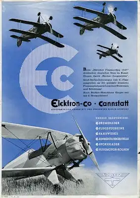 Bücker / Elektron Kleinplakat 1930er Jahre