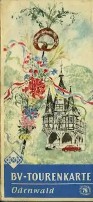 B.V. Tourenkarte Odenwald 1950er Jahre