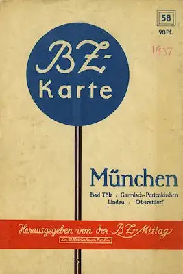BZ Karte 58 München 1930er Jahre