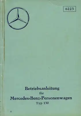 Mercedes-Benz Typ 130 Bedienungsanleitung 1935