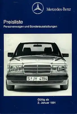 Mercedes-Benz Preisliste 1.1991
