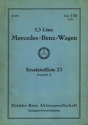 Mercedes-Benz Typ 130 Ersatzteilliste 5.1934