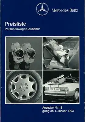Mercedes-Benz Zubehör Preisliste 1.1993