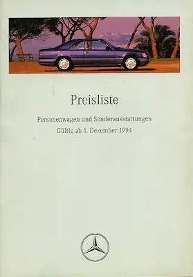Mercedes-Benz Preisliste 12.1994