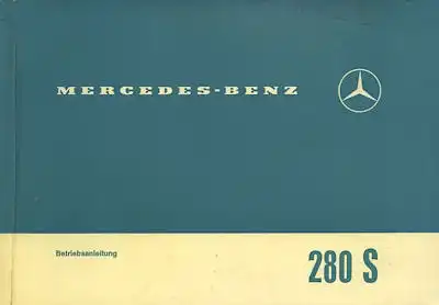 Mercedes-Benz 280 S Bedienungsanleitung 12.1967
