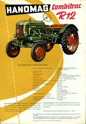 Hanomag Combitrac R 12 Schlepper Prospekt 5.1955