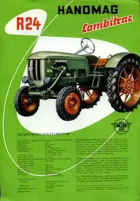 Hanomag Combitrac R 24 Schlepper Prospekt 11.1955