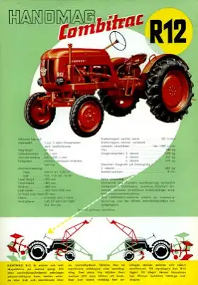 Hanomag Combitrac R 12 Schlepper Prospekt ca. 1955 s