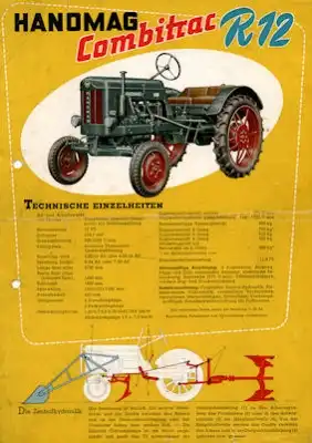 Hanomag Combitrac R 12 Schlepper Prospekt 8.1954