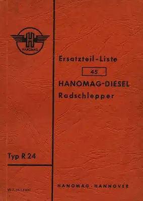 Hanomag R 24 Ersatzteilliste 7.1955