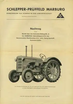 Hanomag R 22 Bericht über technische Prüfung 9.1950