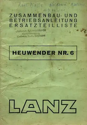 Lanz Heuwender Nr.6 1.1944