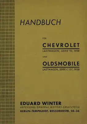 Chevrolet TD und Oldsmobile C 157 Bedienungsanleitung 1938