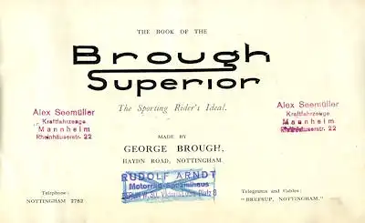 Brough Superior Programm 1926