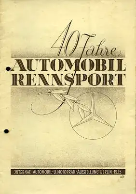 Mercedes-Benz 40 Jahre Automobil Rennsport Prospekt 1935