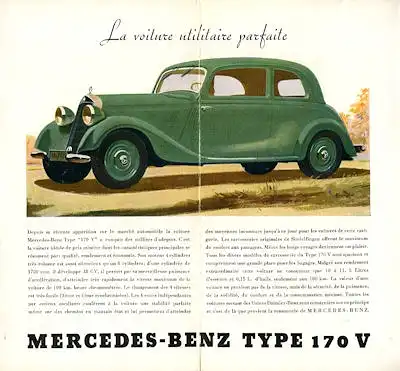 Mercedes-Benz Typ 170 V Prospekt 1938 f