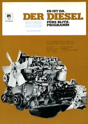 Opel Blitz Diesel Motoren Prospekt 9.1968