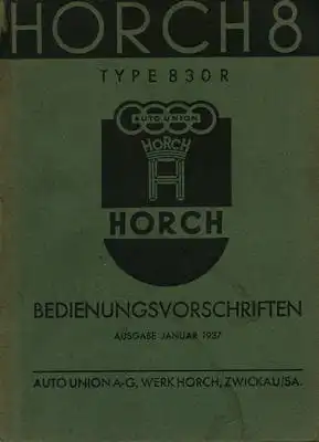 Horch 830 R Bedienungsanleitung 1937