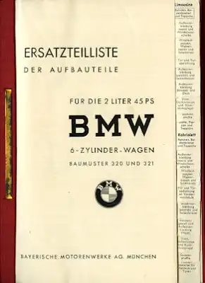 BMW 320 / 321 Ersatzteilliste ca. 1939