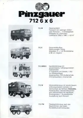 Steyr-Puch Pinzgauer 712 6x6 Prospekt 1970er Jahre