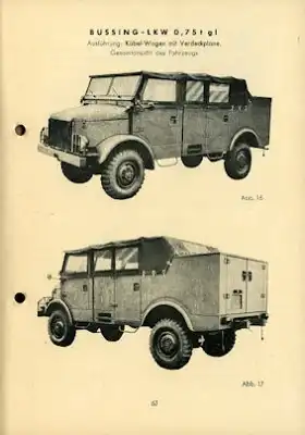 Büssing Lkw 0,75-1,5 t Bedienungsanleitung 1964