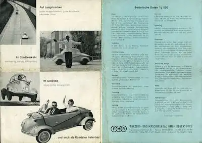 Messerschmitt Tg 500 Prospekt 1950er Jahre