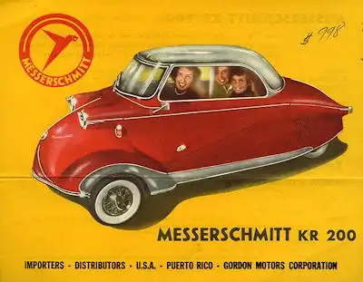 Messerschmitt KR 200 Prospekt 1950er Jahre