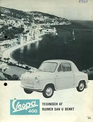 Vespa 400 Prospekt ca. 1960 nl