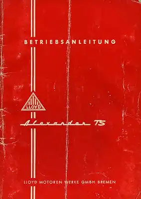 Lloyd Alexander TS Bedienungsanleitung 8.1958