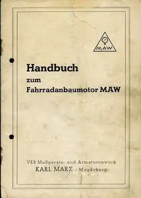 MAW Bedienungsanleitung 1954